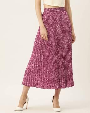 floral print flared skirt with elasticated waist