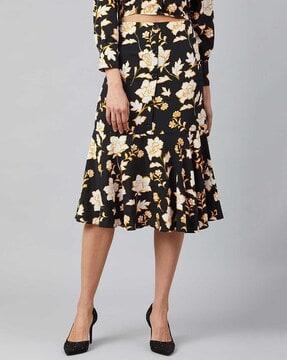 floral print flared skirt
