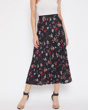 floral print flared skirt