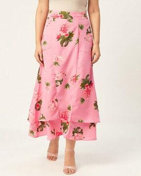 floral print flared skirt