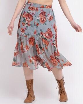 floral print flared skirt