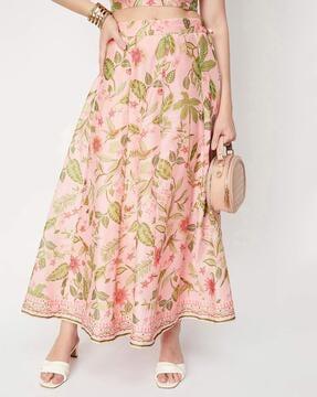 floral print flared skirt