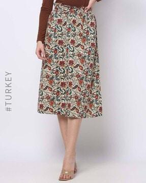 floral print flared skirt