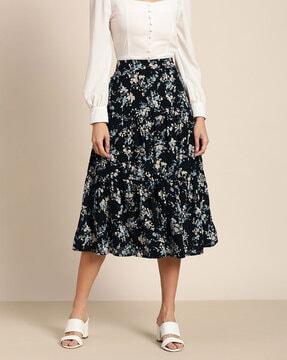 floral print flared skirt