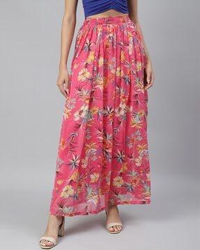 floral print flared skirt