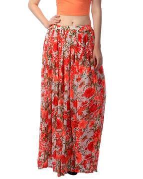 floral print flared skirt