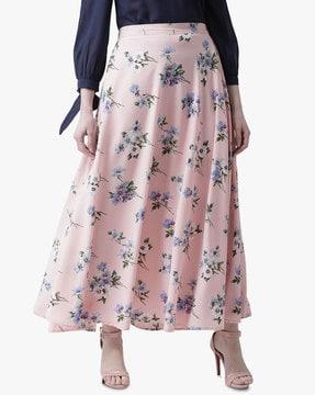 floral print flared skirt