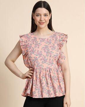 floral print flared top
