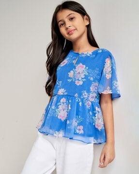 floral print flared top