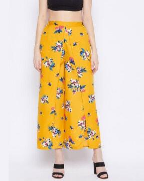 floral print flared trousers