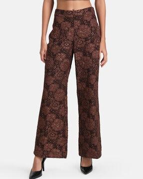 floral print flared trousers