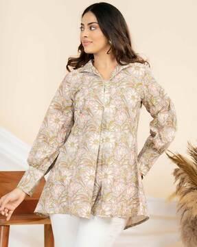 floral print flared tunic