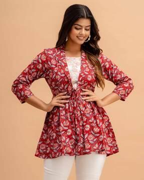 floral print flared tunic