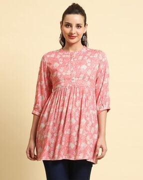 floral print flared tunic