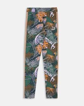 floral print full-length leggings