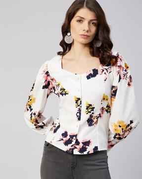 floral print full-sleeve shirt