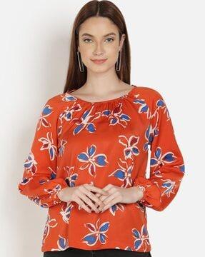 floral print full-sleeve top