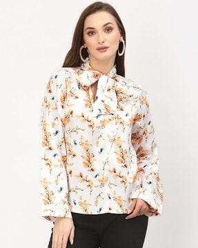 floral print full-sleeve top