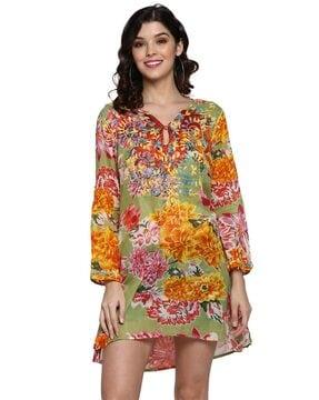 floral print full sleeve tunic
