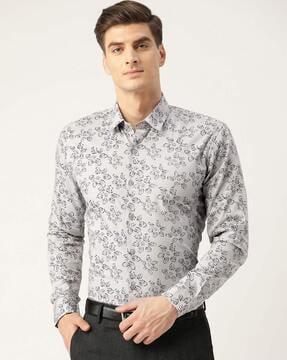 floral print full sleeves classic shirt