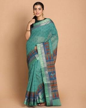 floral print gadwal saree