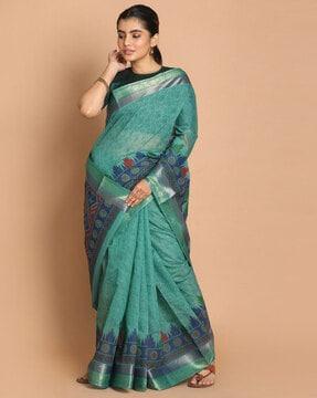 floral print gadwal saree