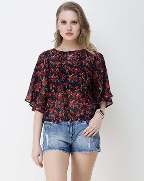 floral print georgette blouse