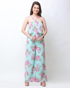 floral print georgette jumpsuit
