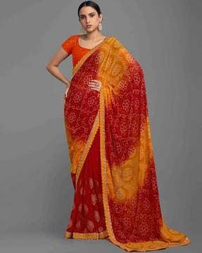 floral print georgette saree