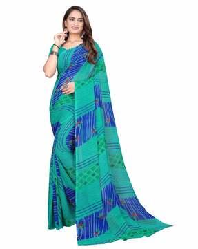 floral print georgette saree