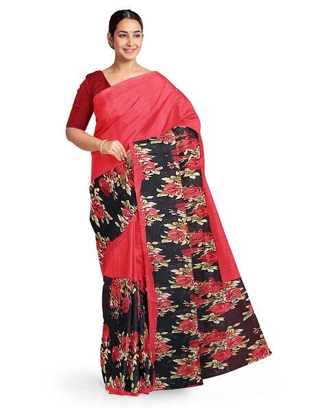 floral print georgette saree