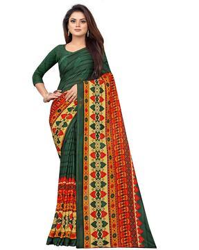 floral print georgette saree