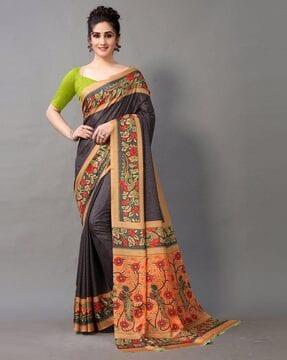 floral print georgette saree