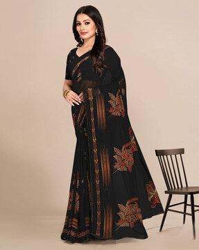 floral print georgette saree