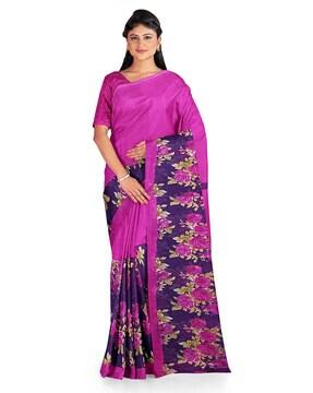 floral print georgette saree