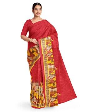 floral print georgette saree