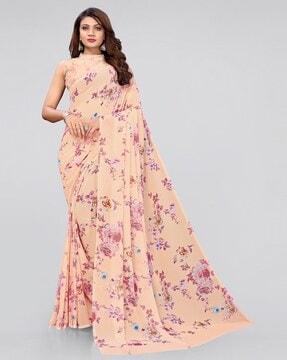 floral print georgette saree