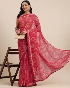 floral print georgette saree