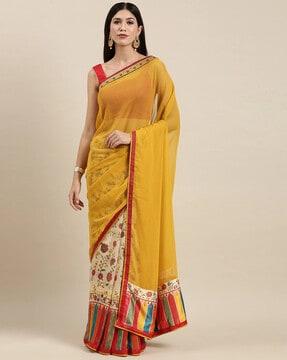 floral print georgette saree