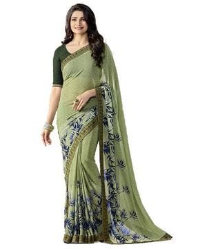 floral print georgette saree