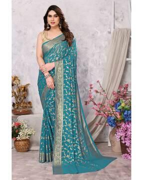 floral print georgette saree