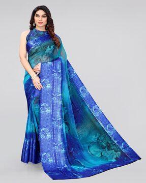 floral print georgette saree