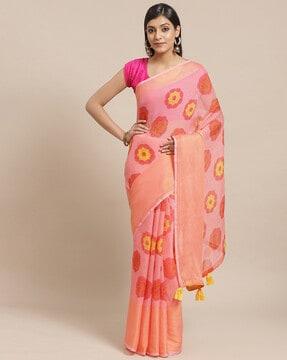 floral print georgette saree