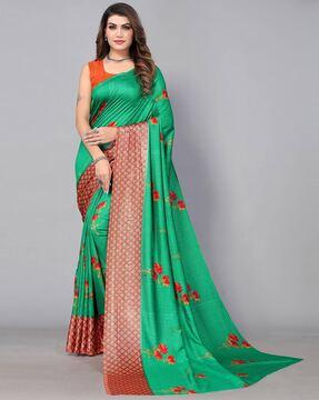 floral print georgette saree