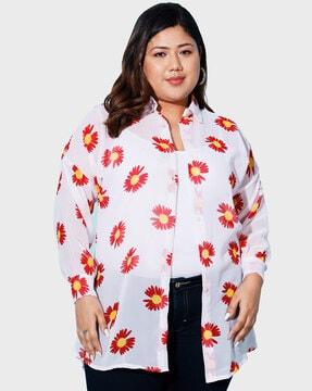 floral print georgette shirt