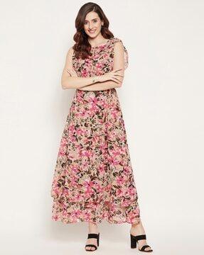 floral print gown dress