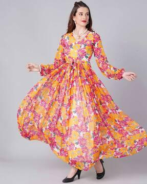 floral print gown dress