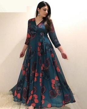 floral print gown dress