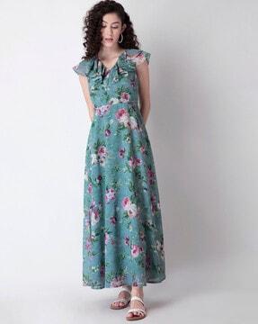 floral print gown dress