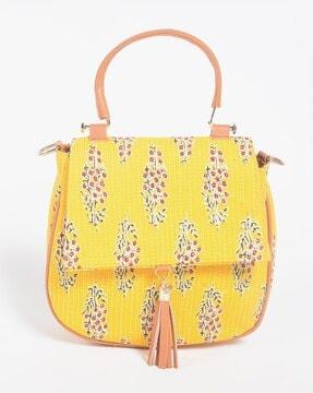 floral print handbag with detachable strap